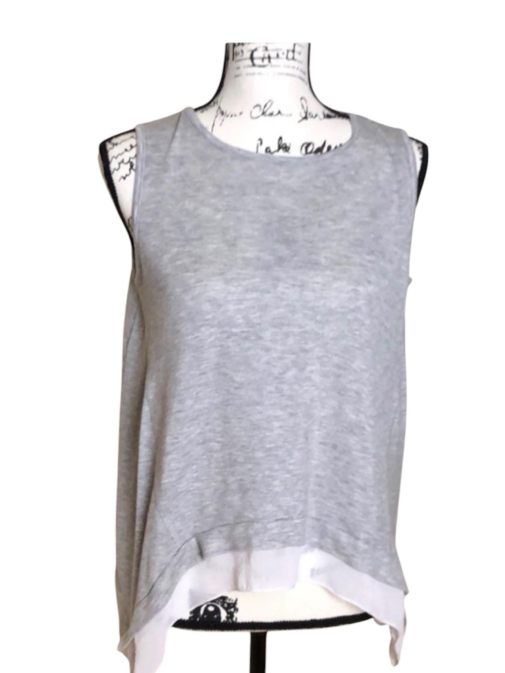 Pebble and Stone | Grey Tank Top With White Trim Size S